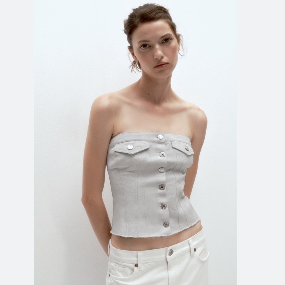 Zara Corset top Denim size L